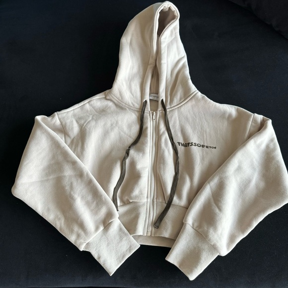 THATSSOFETCH Bamba Low Rise Pants - Bone Crop top hoodie S/M - Picture 2 of 7